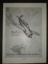 1940 F4F-3 NAVY FIGHTER PLANE WWII vintage GRUMMAN AIRCRAFT Trade print ad picture