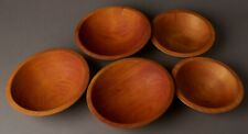 Five Vintage Wooden Farmhouse Bowls  7
