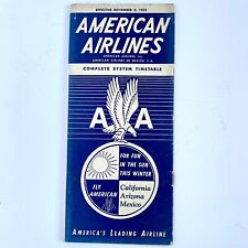 1950s American Airlines Complete System Timetable Incl United States Mexico Vtg picture