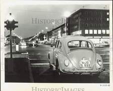 Press Photo A Volkswagen car on Wolfsburg, Germany's Porschestrasse Street picture