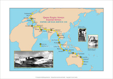 Qantas Empire Air Mail Route Map A1 Art Print – 1938 – 84 x 59 cm Poster picture