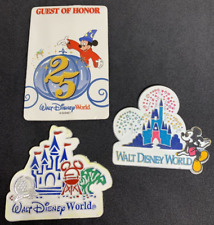 Lot of 3 Vintage Walt Disney World Magnets Guest of Honor Castle 25 years picture