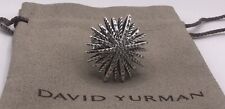 David Yurman Sterling Silver Large 34mm Starburst Pave Diamonds Ring Size 7 picture