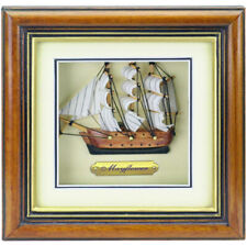 Mayflower Model Ship Wood Frame Collectible Wall Decor Box Display 7.5