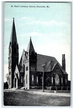 c1910 St. Paul's Lutheran Church Chapel Exterior Concordia Missouri MO Postcard picture