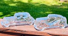 Glass Automobile Lot of 2 Vehicle Car Figurines Display Collectibles Figures picture
