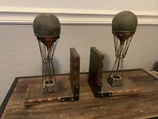 Steampunk Vintage Hot Air Balloon Bookends MCM Airship Mid Century Gothic Look picture