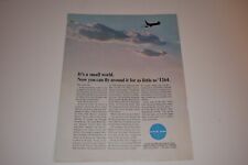 Vintage 1965 Pan Am Airline Around the World Print Ad. picture