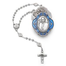 Pope Francis Blessed Rosary Beads Catholic Prayer Necklace Cross with Box Metal picture