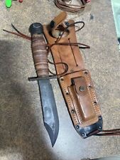 Vintage 2-1984 Camillus Pilot Survival Knife Fixed Blade W/Sheath & Whetstone picture
