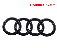 1X NEW Black Glossy Ring Ring Logo Emblems For Audi A1 A2 A3 A4 192mm x 67mm picture