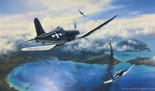 Gunfight Over Rabaul by Nicolas Trudgian Signed by four USMC Corsair Aces picture