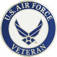 US Air Force Veteran Pin 1.5 inch large Wing style picture
