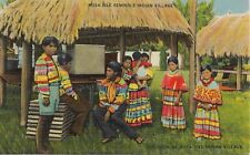 Seminole Native Americans Postcard Miami FL Colourpicture Travel 1940s Unposted picture