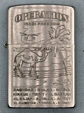 Vintage 2004 Operation Iraqi Freedom Camel Chrome Zippo Lighter picture