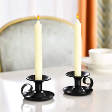 1-4Pcs Vintage Iron Black Candlestick Handle Candle Holder Wedding Home Decorati picture