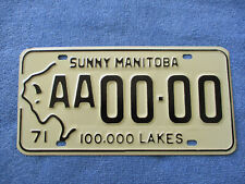 1971 Manitoba Sample License Plate picture