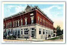 c1920 Exterior View First National Bank Building Menomonie Wisconsin WI Postcard picture