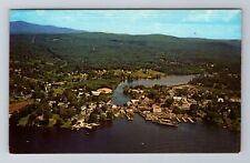 Wolfeboro NH-New Hampshire, Aerial Lake Winnipesaukee, Vintage Souvenir Postcard picture