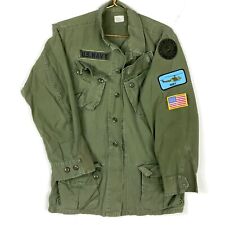 Vintage US Navy Rip Stop Poplin Shirt Jacket Small Long Vietnam Era 1963 picture