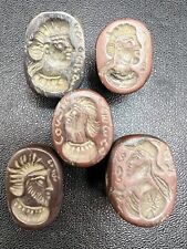 Sassanian Roman Greek Old Vintage Intaglio Jusper Stone Seal Lot,5 Beads Lot picture