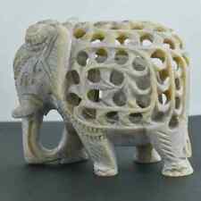 7cm Decorative Soapstone Elephant Collectible Figurine Home Valentine Gifts picture