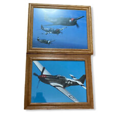 P-51 Mustang Airplane COLOR PRINT Lot of 2 picture