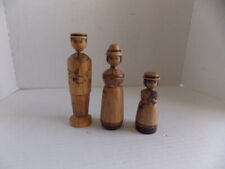 3 x New Zealand Hand painted Radiata Pine Family figurines 6,5