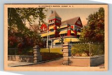 Governor's Mansion Trees Flowers Albany New York Vintage Postcard picture
