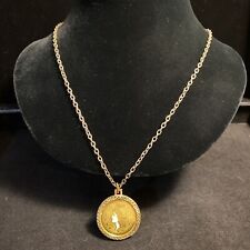 Vtg Gold Tone Chain 24” Bicentennial $20 Coin Fraternity Medallion Pendant picture