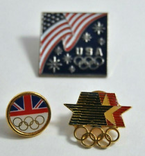 Vintage Olympic Pins Lot of 9 Various Shapes and Sizes Please View Photo's picture