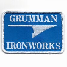 USN NAVY GRUMMAN IRONWORKS LOGO BLUE RECTANGLE EMBROIDERED JACKET  PATCH picture