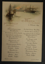 TSS Prince Bismarck 1894 Ocean Liner VTG Ship Menu Hamburg American Trip Berlin picture