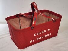 Vintage Shopping Basket Handy Folding Pail Co. Ocean's of Notions 1950's 1960's picture