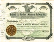 Brainerd and Northern Minnesota Railway Co. - Stock Certificate - Northern Pacif picture