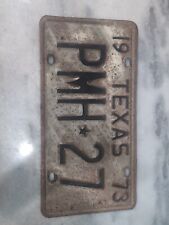 Vintage 1973 Texas License Plate PMH 27 Expired picture