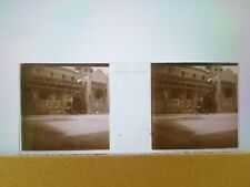 UA183 positive stereo glass plate BE circa 1920 village mountain church picture