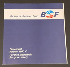 Berliner Spezial Flug BSF Beechcraft 1900C Safety Card picture