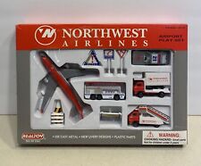 Northwest Airlines NWA Airport Play Set Die Cast Toy Set Realtoy Open Box picture
