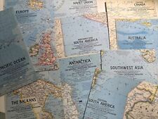 Lot of (10) 1960’s National Geographic Maps picture