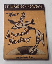 Vintage Advertising Matchbook ~ Airmaid Hosiery Dallas Texas McGaugh WW2 picture