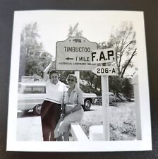 Vintage Bonanza Ranch TIMBUCTOO F.A.P. 206-A Road Sign Photo Ladies Posing 1960s picture