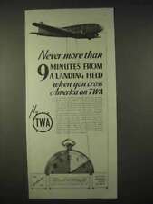 1935 TWA Airlines Ad - 9 Minutes From Landing Field picture