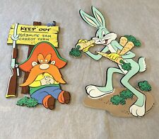 Vintage 1977  Warner Bros. Cardboard Wall Plaques Sets Bugs Bunny, Yosemite Sam picture