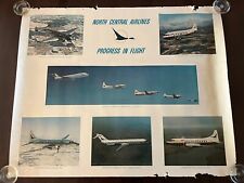 Vtg 1960's North Central Airlines Progress in Flight Poster Herman The Duck Rare picture