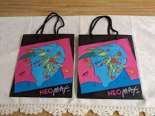 Vtg. Peter Max Neomax 1989 gift bag; Spiegel's pair. picture