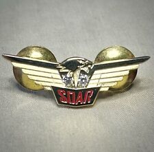 SOAR Aviation Pin w/ Wings Real Diamonds 1/10th 10k Gold Filled Eagle Flight Pin picture