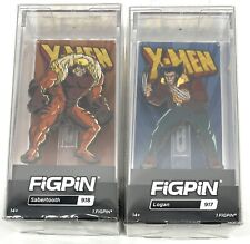 FiGPiN X-Men Logan #917 & Sabertooth #918 Set of 2 Collectable Pins picture