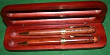 LOCKHEED MARTIN Wooden Pen/Pencil Set EMPLOYEE AWARDw/WOODEN CASE Preowned picture