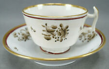 British Hand Painted Black Rose Maroon & Gold Tea Cup & Saucer C.1815-1825 C picture